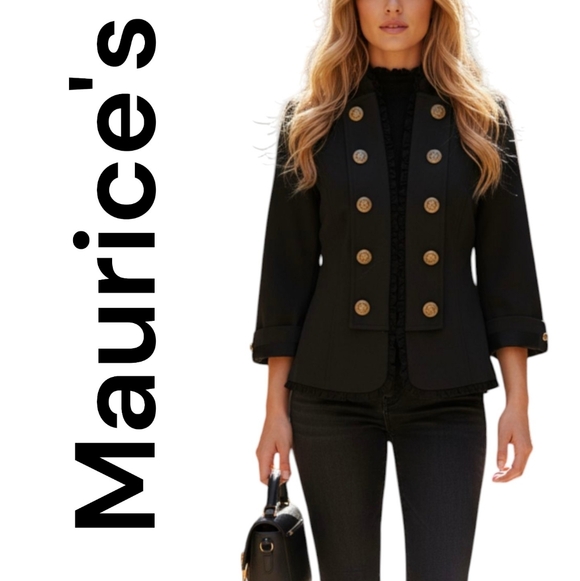 Maurices Jackets & Blazers - Maurices | NWT Women's Blazer Jacket | Black | Military Vibe | Size Small